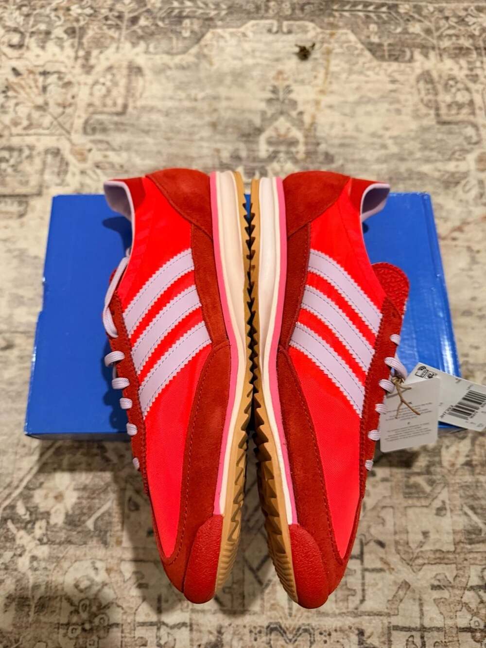 Adidas Women's SL 72 OG Sneakers Solar Red/Ice Lavender JH7392 - Picture 4 of 10